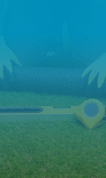 Artificial grass installer landscaping a yard with artificial grass, measuring tap on grass.